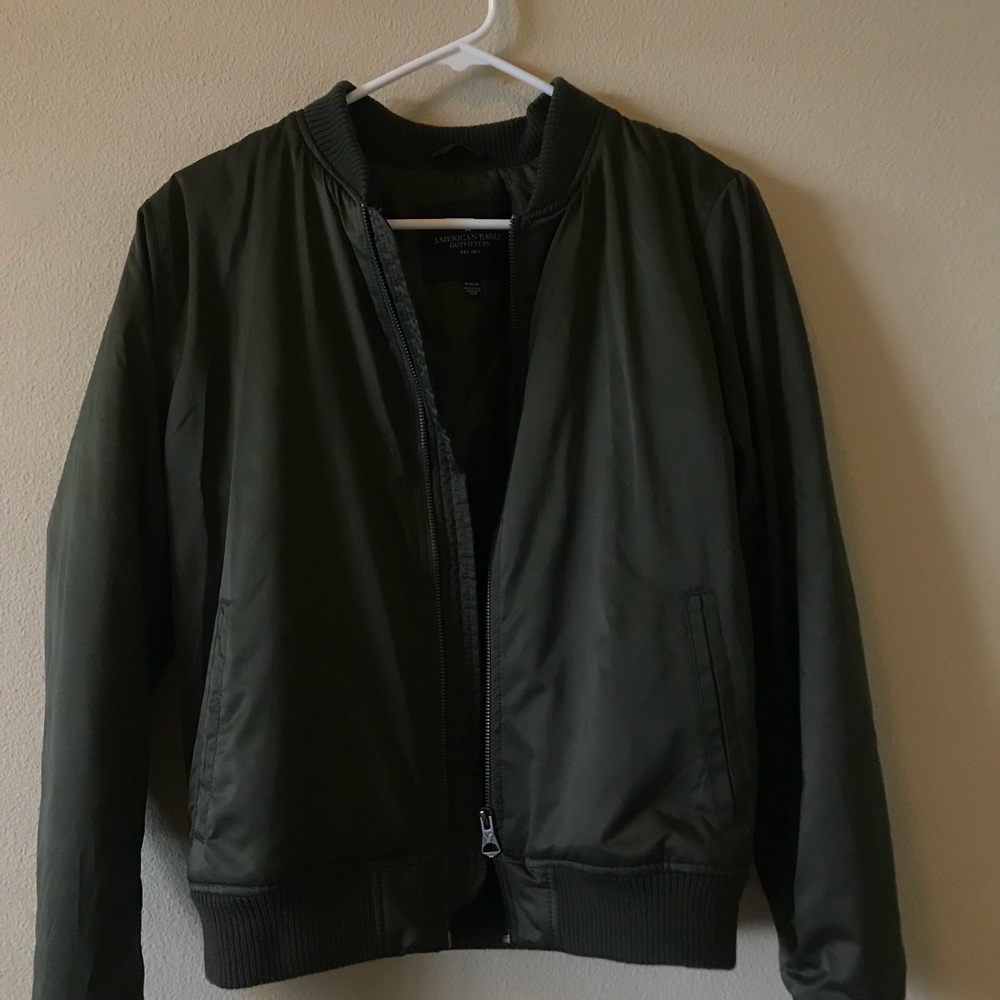 olive bomber jacket